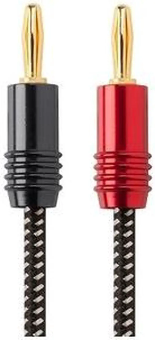 Alt view image 7 of 9 - Monoprice Speaker Wire, Braided with Banana Plugs, 2-Conductor, 14AWG, 3ft