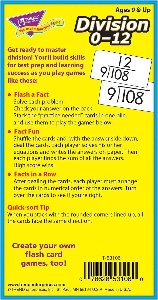 Alt view image 13 of 19 - Trend Skill Drill Flash Cards, 3 X 6, Division T53106