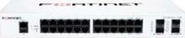 Alt view image 2 of 4 - FortiSwitch-124F Layer 2 FortiGate switch controller compatible switch with 24x 1G RJ45 and 4x 10G/1G SFP+/SFP ports and 1x RJ45 console port. Fanless.