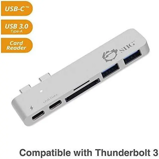 Alt view image 8 of 13 - SIIG Thunderbolt 3 USB-C Hub with Card Reader & PD Adapter - Silver