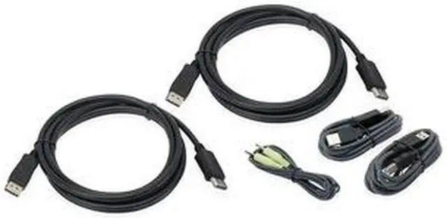 Alt view image 5 of 12 - IOGEAR G2L9203UTAA3 10 ft. Dual View DisplayPort, USB KVM Cable Kit with Audio (TAA)
