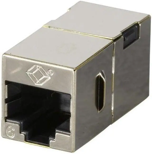 Main image of Black Box CAT6 Coupler - Shielded, Straight-Pin, Office Silver, 10-Pack
