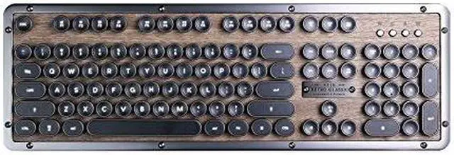 Alt view image 12 of 20 - Azio Keyboard MK-RETRO-W-01B-US Bluetooth Retro Classic Mechanical Keyboard Elwood