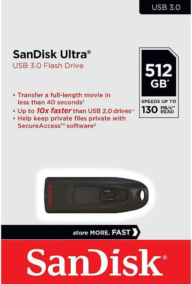 Alt view image 4 of 7 - SanDisk Ultra USB 3.0 Flash Drive 512GB SDCZ48512GA46