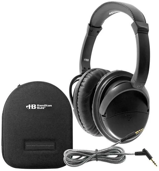 Alt view image 4 of 4 - HamiltonBuhl NCHBC1 Deluxe Active Noise-Cancelling Headphones with Case