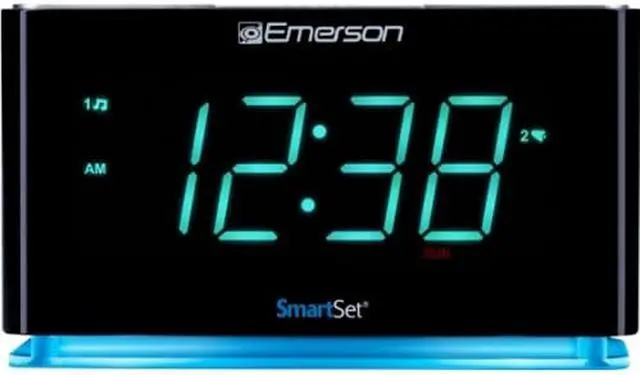 Alt view image 5 of 6 - SmartSet Alarm Clock Black Slv