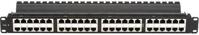 Alt view image 5 of 10 - Black Box JPM816A-HD CAT6 Patch Panel - Feed-Through, High-Density, 1U, Shielded, 48-Port