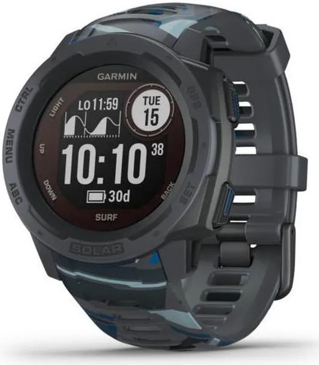 Alt view image 9 of 10 - Garmin Instinct Solar Surf, Solar-Powered Rugged GPS Smartwatch  -Pipeline-  (010-02293-17)