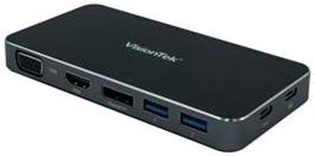 Alt view image 9 of 20 - VisionTek USB C Portable Dock - for Notebook/Desktop PC - 100 W - USB Type C - 5 x USB Ports - 2 x USB 3.0 - HDMI - VGA - DisplayPort - Wired