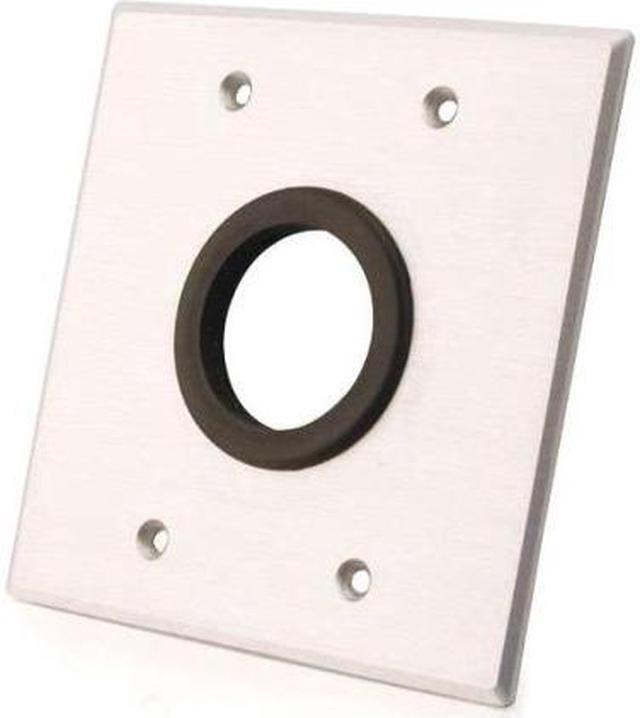 Alt view image 8 of 16 - C2g 1.5In Grommet Cable Pass Through Double Gang Wall Plate - Brushed Aluminum