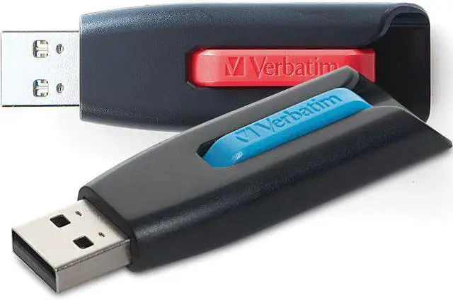 Alt view image 3 of 7 - Verbatim 64GB Store 'n' Go V3 USB 3.0 Flash Drive 2pk Red Blue 70899