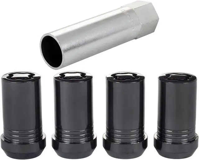 Alt view image 18 of 18 - McGard 25116 Chrome/Black Tuner Style Cone Seat Wheel Lock Set (M14 x 1.5)