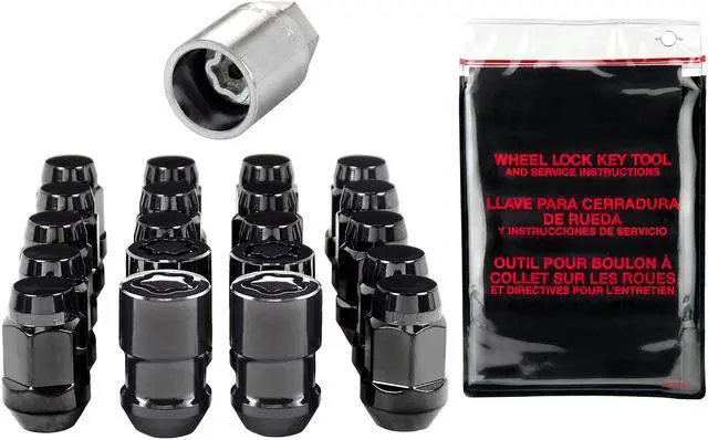 Alt view image 16 of 16 - McGard 84538 Chrome/Black Bulge Style Cone Seat Install Kit; 5 Lug (M12 x 1.5)