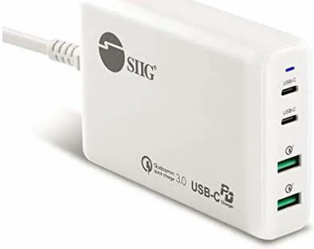 Alt view image 11 of 20 - SIIG AC ACPW1P11S1 100W Dual USBC PD30 PPS  QC 30 Combo Power Charger WH