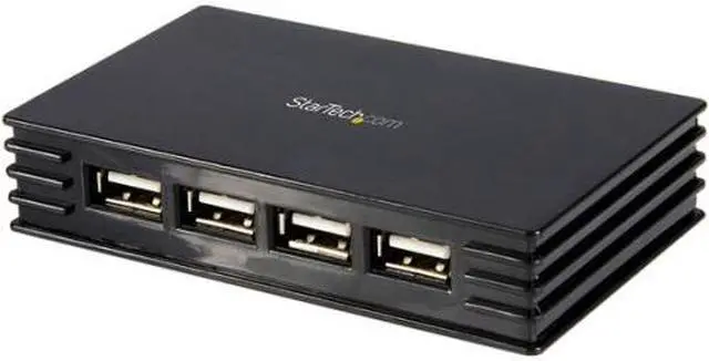 Alt view image 4 of 4 - StarTech.com ST4202USB 4 Port Compact Black USB 2.0 Hub - 4-Port USB Hub - Portable USB 2.0 Hub - Includes Optional Power Adapter