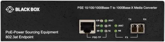 Alt view image 4 of 12 - Black Box 10/100/1000B-T PoE PSE To 1000B-X Media Converter