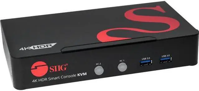 Alt view image 11 of 15 - SIIG 2-Port HDMI 2.0 4K HDR Smart Console KVM Switch with USB 3.0 Multimedia Ports