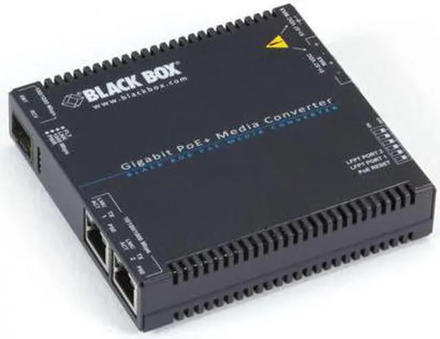 Alt view image 3 of 8 - Black Box Gigabit Poe+ Media Converter - 10/100/1000base-t To Sfp - 2x Poe+ [rj-45] Ports - Gigabit Ethernet - 10/100/1000base-tx, 1000base-x - 1 X Expansion Slots - Sfp - 1 X Sfp Slots - (lgc5210a)