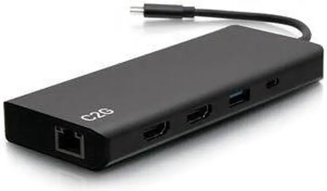 Alt view image 3 of 6 - C2G 4K USB C Dual Monitor Dock HDMI Ethernet USB 3.5mm & 60W Power C2G54488