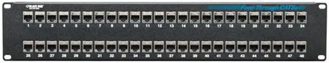 Alt view image 2 of 12 - CAT5E FEED-THROUGH PATCH PANEL - 2U, SHIELDED, 48-PORT, GSA, TAA