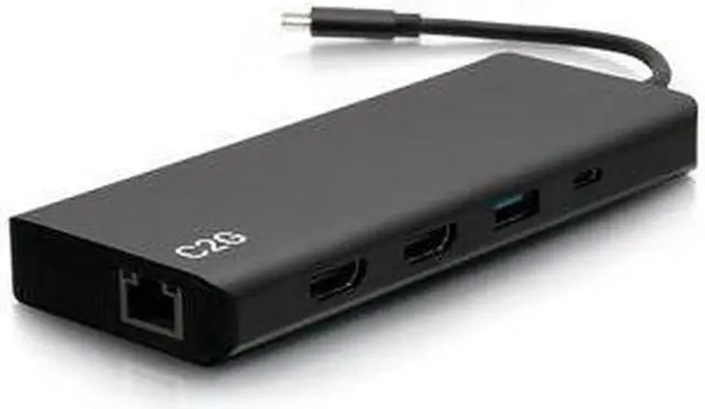 Alt view image 3 of 3 - C2G 4K USB C Dual Monitor Dock with Power HDMI Ethernet USB 3.5mm & 60W C2G54487