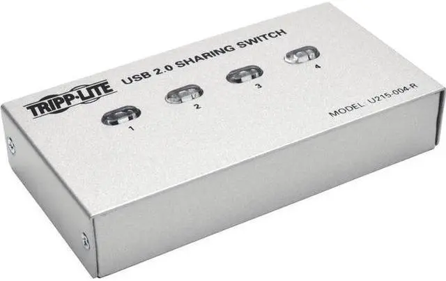 Alt view image 3 of 18 - Tripp Lite 4-Port Usb 2.0 Hi-Speed Printer / Peripheral Sharing Switch