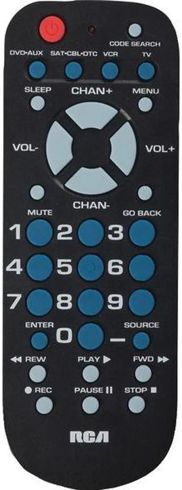 Alt view image 8 of 13 - RCA RCU504BR Universal Black Universal Remote 4 Function