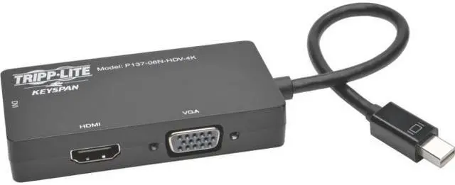 Alt view image 7 of 16 - Tripp Lite 6In Mini Displayport To Vga / Dvi / Hdmi Adapter Converter 4Kx 2K 6"