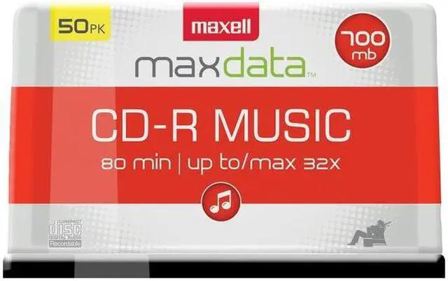 Alt view image 2 of 11 - Maxell MaxData CD-R Music 80min Recordable Discs (50 Disc Spindle)