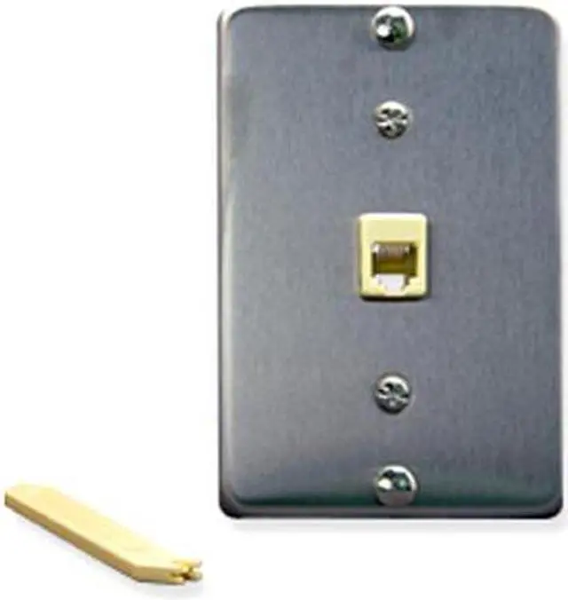 Main image of ICC IC630DA6SS WALL PLATE IDC 6P6C STAINLESS STEEL