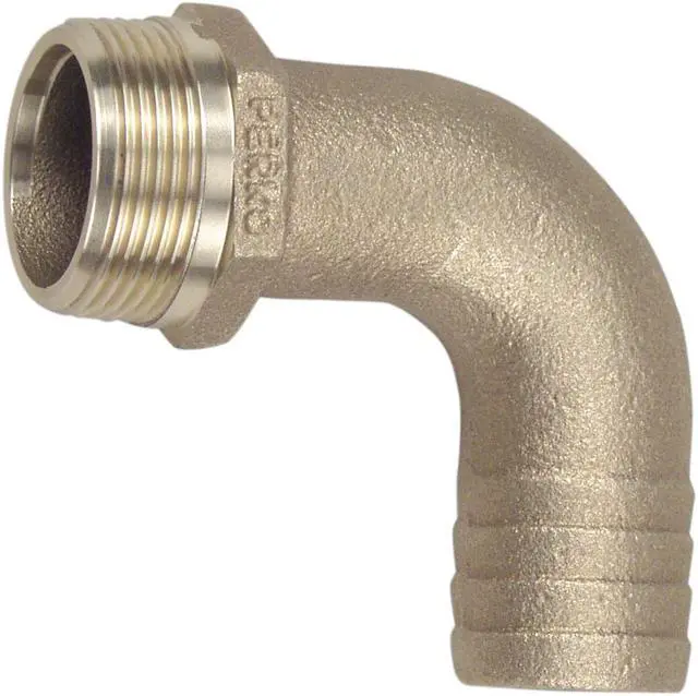 Main image of PERKO 1 1/4 PIPE TO HOSE ADAPTER 90 DEGREE BRONZE