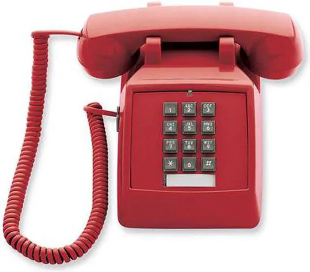 Alt view image 6 of 6 - Scitec  Inc. Corded Telephone SCI-25003 Scitec 2510E Red