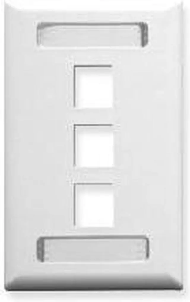 Alt view image 2 of 2 - FACEPLATE- ID- 1-GANG- 3-PORT- WHITE