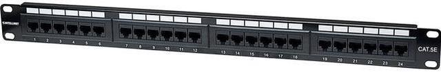 Main image of Intellinet Cat5e UTP 24-Port Patch Panel, 1U - Compatible with both 110 and Krone punch-down tools