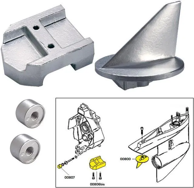 Main image of TECNOSEAL ANODE KIT MERC ALPHA 1 GEN 1 W/ HARDWARE MAGNESIUM 20800MG