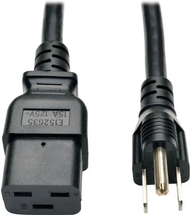 Alt view image 6 of 10 - Tripp Lite Model P034-008 8 ft. Heavy-Duty Power Adapter Cord, 15A, 14AWG (IEC-320-C19 to NEMA 5-15P), 8-ft