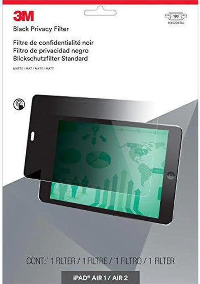 Alt view image 5 of 13 - 3M™ Privacy Filter for Apple®; iPad Air®; 1/2/Pro®; 9.7 Landscape - For 9.7" iPad