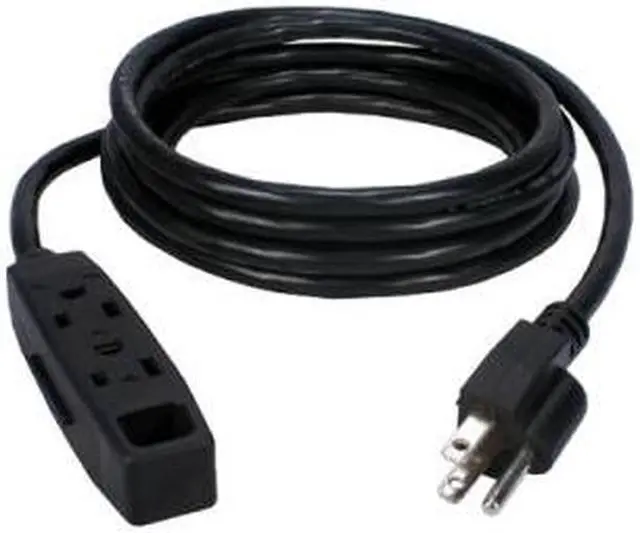 Alt view image 6 of 15 - QVS PC3PX-10 3 Outlets Power Strip 125V Input Voltage 10 ft. Cord Length
