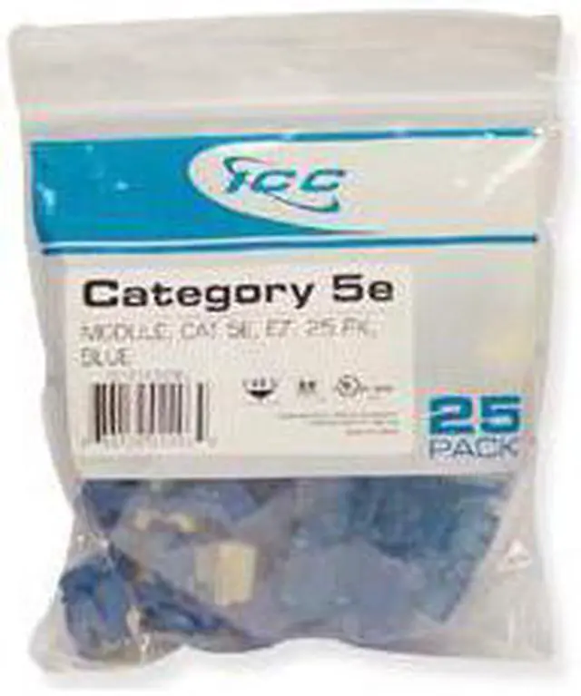 Main image of ICC IC107E5CBL EZ ; Style Category 5e RJ45 Modular Jack; 8P8C, Blue, 25/Pack