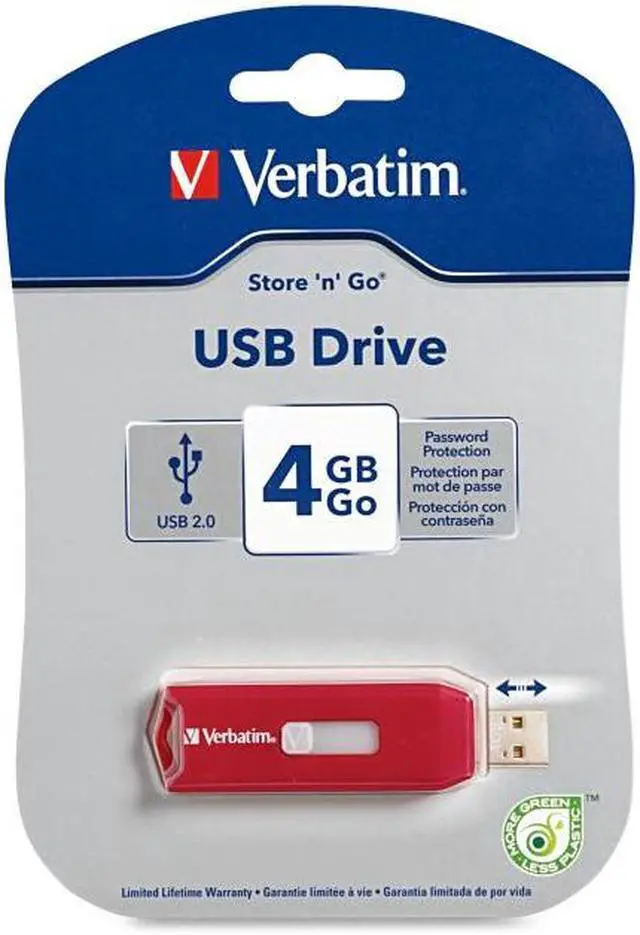 Alt view image 6 of 20 - Verbatim Store 'n' Go 4GB Flash Drive (USB2.0 Portable / Red) 95236
