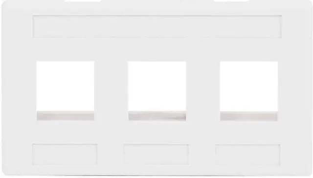 Alt view image 2 of 5 - FACEPLATE- FURNITURE- 3-PORT- WHITE