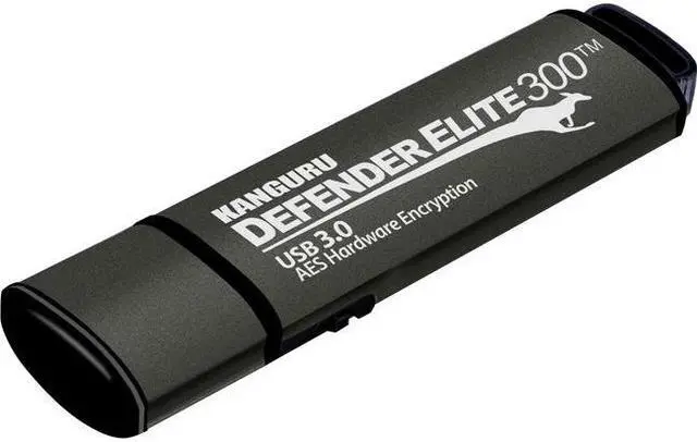 Alt view image 3 of 7 - Kanguru Defender Elite300 8GB FIPS 140-2 Certified, SuperSpeed USB 3.0 Flash Drive 256bit AES Encryption KDFE300-8G-PRO