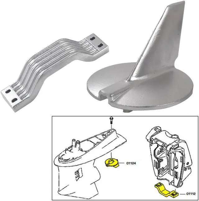 Main image of TECNOSEAL ANODE KIT YAMAHA 200 -250 HP ZINC POLYBAG 21104