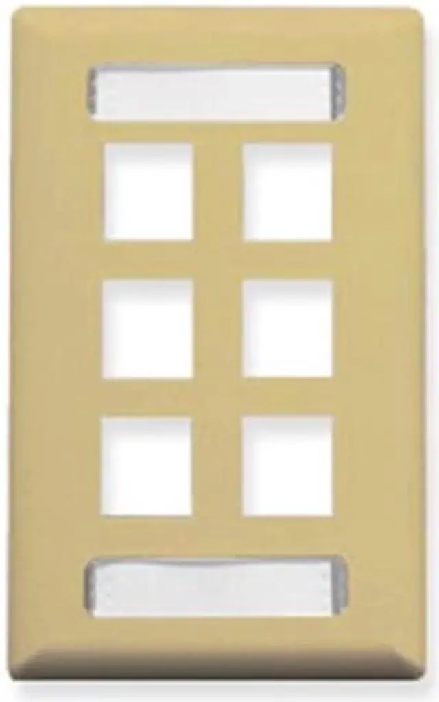 Alt view image 2 of 2 - IC107 FACEPLATE W/STATION ID SINGLE GANG,6 PORT,IVORY