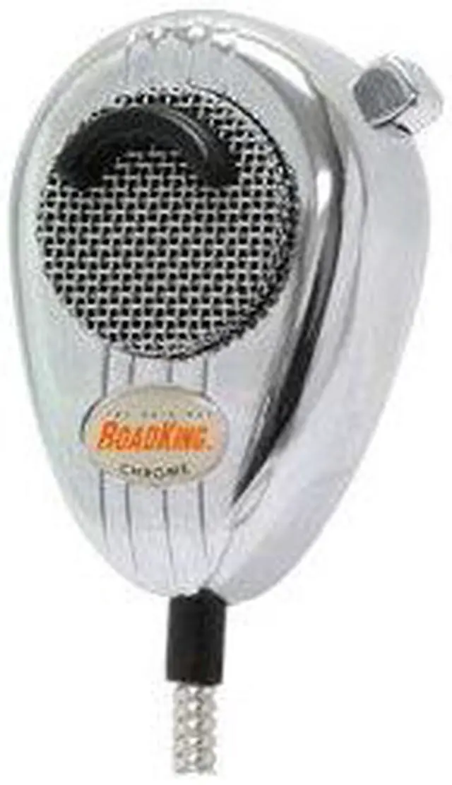 Alt view image 2 of 7 - RoadKing RK56CHSS 4-Pin Dynamic Noise Canceling CB Microphone  Chrome & Chrome Cord