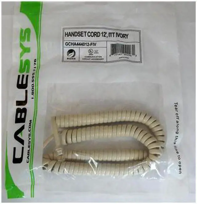 Main image of GCHA444012-FIV / 12  IVORY Handset Cord