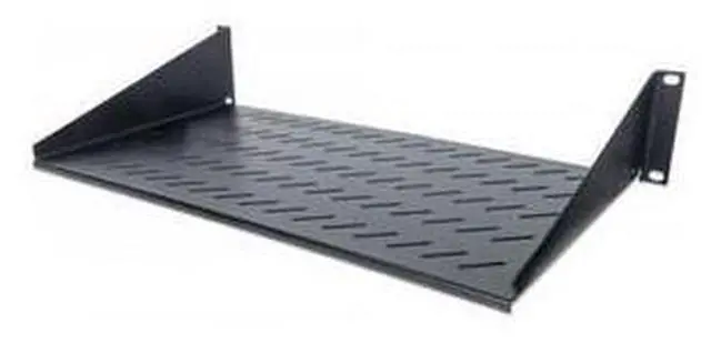 Main image of Intellinet 19" Cantilever Shelf, 2U, 2-Point Front Mount, 250 mm (9.84 in.) Depth, Vented, Black