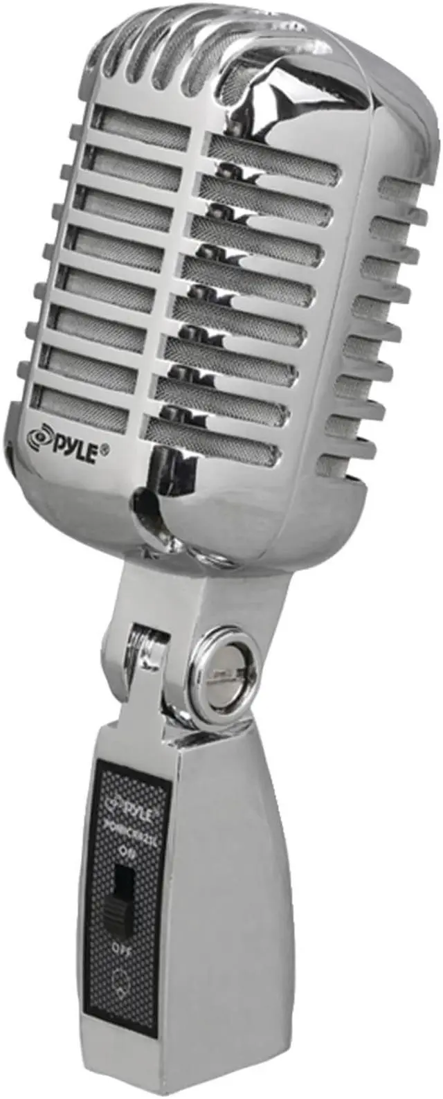 Alt view image 8 of 19 - PylePro - Classic Retro Vintage Style Dynamic Vocal Microphone with 16ft XLR Cable (Silver)