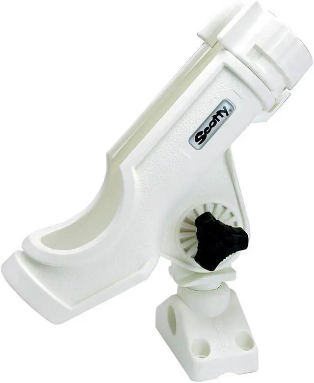 Alt view image 5 of 7 - Scotty 230-WH Powerlock Rod Holder White with 241 Side/Deck Mount