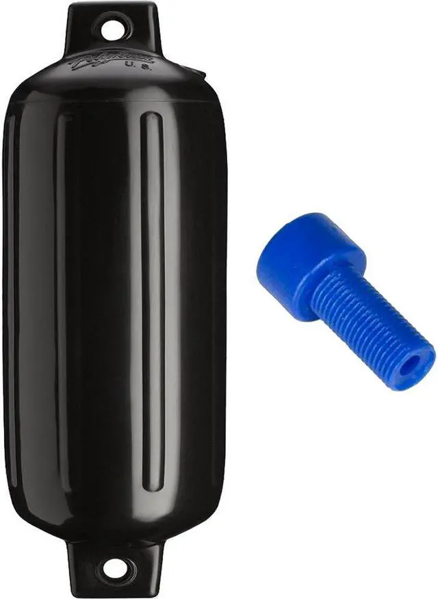 Alt view image 2 of 3 - Polyform G - 6 Twin Eye Fender 10.5 x 30 - Black with Air Adaptor - G-6-BLACK